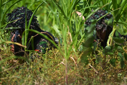 Aksi pasukan infanteri di Latgab TNI 2014