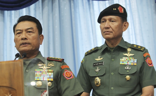 Panglima TNI Moeldoko saat klarifikasi soal isu Babinsa