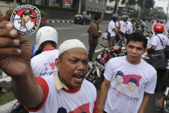 Aksi puluhan tukang ojek deklarasi dukung Prabowo-Hatta