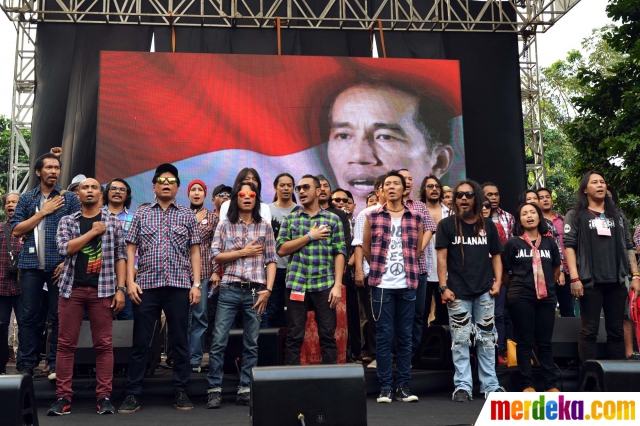 Foto : Aksi para musisi pendukung Jokowi-JK di konser 