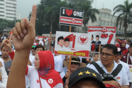 Aksi kampanye artis Ibu Kota dukung Prabowo-Hatta di HI