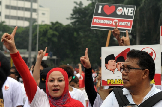 Aksi kampanye artis Ibu Kota dukung Prabowo-Hatta di HI