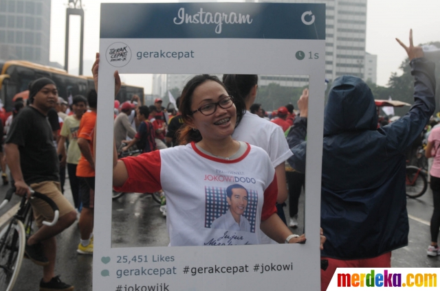 Potret : Kampanye Jokowi-JK dengan berfoto frame Instagram 