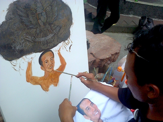 Dukung Jokowi, ratusan seniman berbagai wilayah melukis bersama