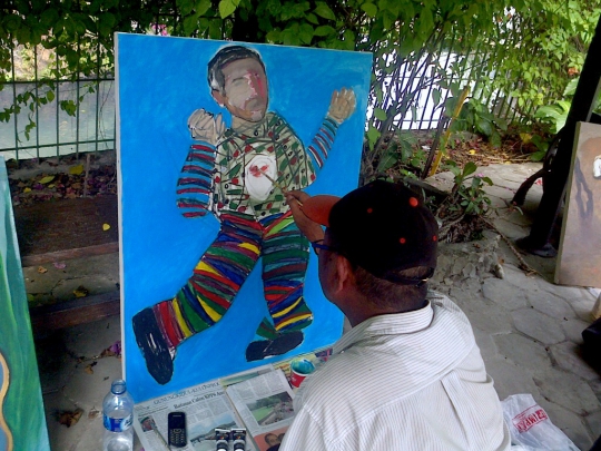 Dukung Jokowi, ratusan seniman berbagai wilayah melukis bersama
