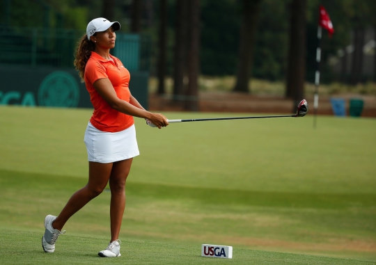 Aksi pegolf cantik di turnamen Golf Wanita AS Terbuka 2014