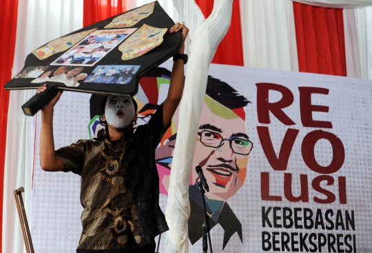Aksi seniman pantomim deklarasi dukung Jokowi-JK