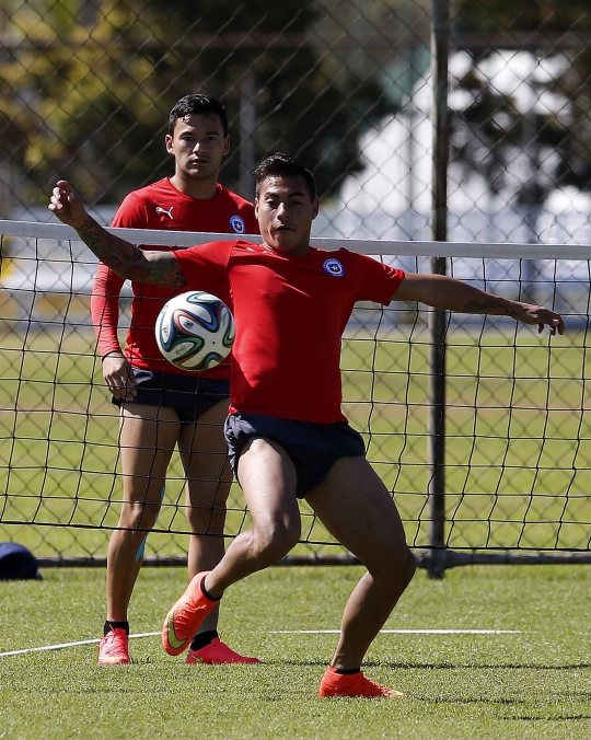 Latihan keras timnas Chile jelang hadapi tim 'Samba' Brasil