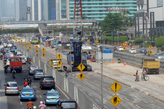 Proyek MRT, lalu lintas Jalan Thamrin dipersempit