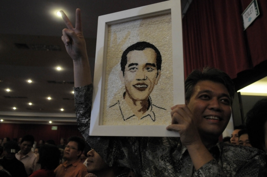 Uniknya lukisan beras untuk Capres Jokowi