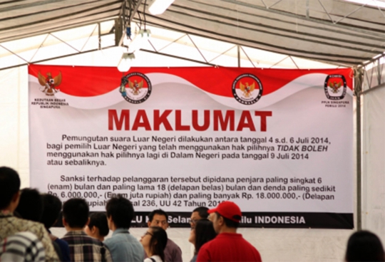 Antusias WNI di Singapura ikuti pencoblosan pilpres 2014