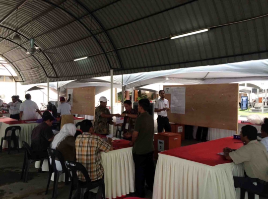 Menengok suasana penghitungan suara Pilpres di Kinabalu