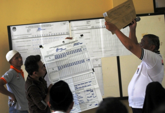 Penghitungan perolehan surat suara dari TPS tingkat kelurahan