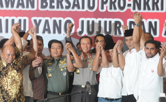 Deklarasi damai Panglima TNI & Kapolri untuk pengumuman Pilpres