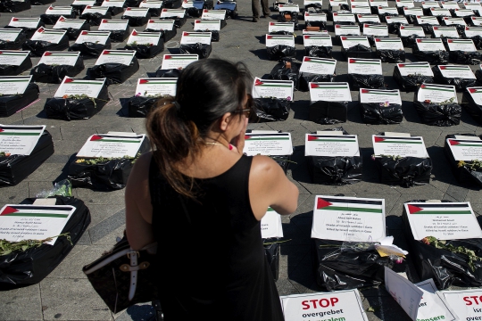 Aksi simpatik warga Denmark pro-Palestina di City Hall Square
