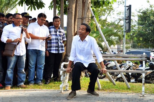 Jokowi blusukan ke Waduk Pluit jelang pengumuman hasil Pilpres