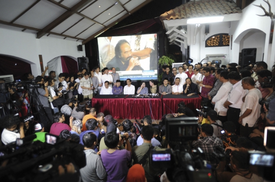 Megawati konpers kemenangan Jokowi-JK