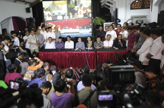 Megawati konpers kemenangan Jokowi-JK