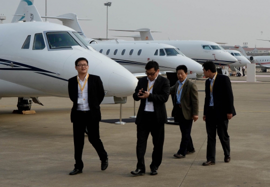 Mengintip kemewahan jet kelas bisnis di pameran ABACE 2014