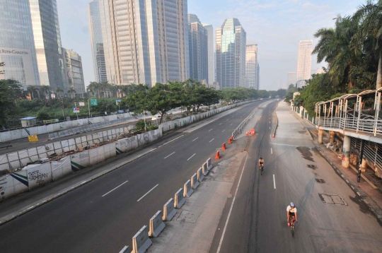 Sepinya jalanan Jakarta saat perayaan Idul Fitri 1435 H