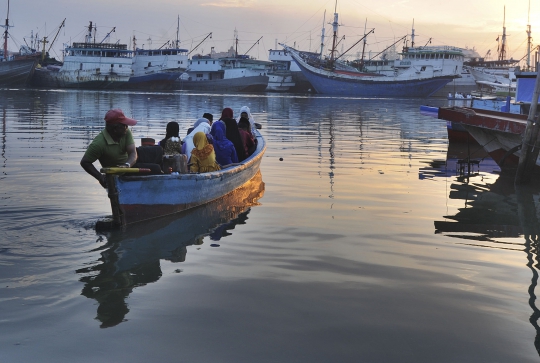 Potret pelaksanaan salat Id di Pelabuhan Sunda Kelapa