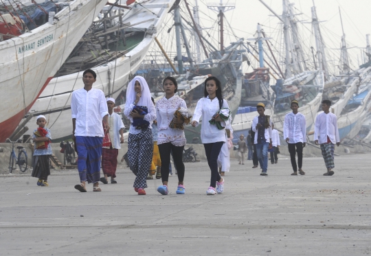 Potret pelaksanaan salat Id di Pelabuhan Sunda Kelapa