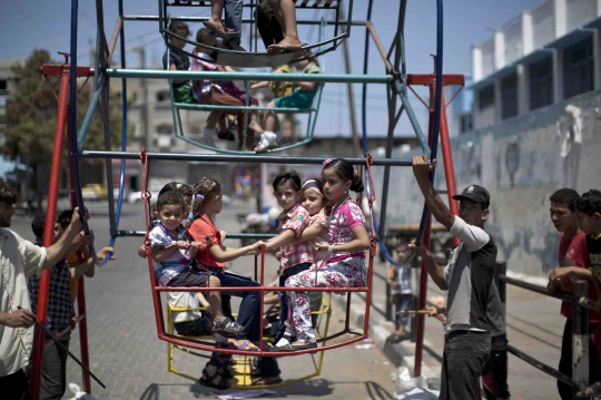 Sekelumit keceriaan anak-anak Jalur Gaza saat rayakan Lebaran