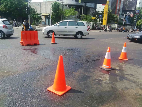 Ini Transjakarta dan Kopaja yang tabrakan di Jalan Gunung Sahari