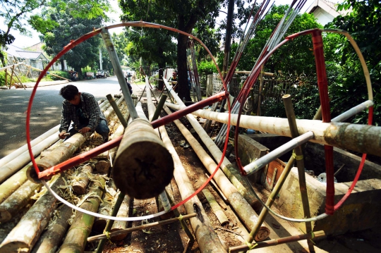 Berburu pohon pinang jelang perayaan HUT Kemerdekaan RI