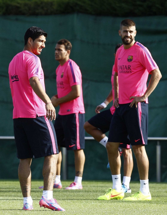 Latihan perdana Luis Suarez bersama Barcelona