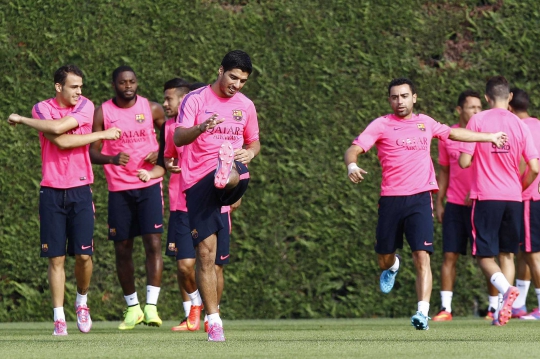 Latihan perdana Luis Suarez bersama Barcelona