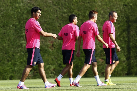 Latihan perdana Luis Suarez bersama Barcelona