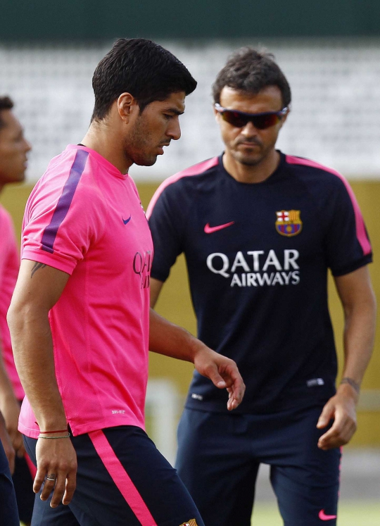 Latihan perdana Luis Suarez bersama Barcelona