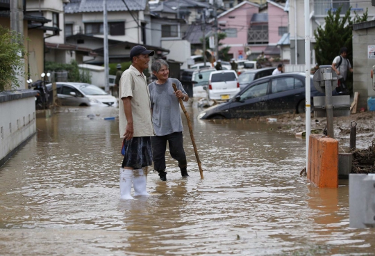 Porak-poranda Hiroshima pasca dilanda longsor dahsyat