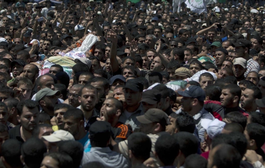 Ribuan warga Gaza iringi pemakaman tiga komandan senior Hamas