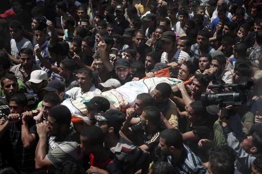 Ribuan warga Gaza iringi pemakaman tiga komandan senior Hamas
