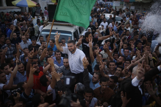 Kegembiraan warga Palestina rayakan kemenangan Hamas