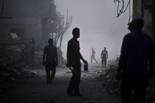 Meski menang, Kota Gaza hancur lebur