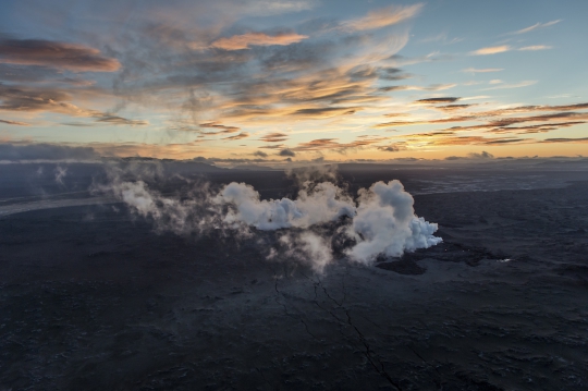 Kedahsyatan erupsi Gunung Bardarbunga di Islandia