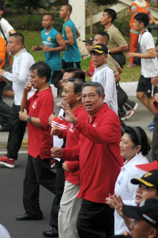 Presiden SBY ikut lomba lari Independence Day Run 2014