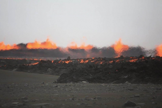 Dahsyatnya semburan lava Gunung Bardarbunga di Islandia