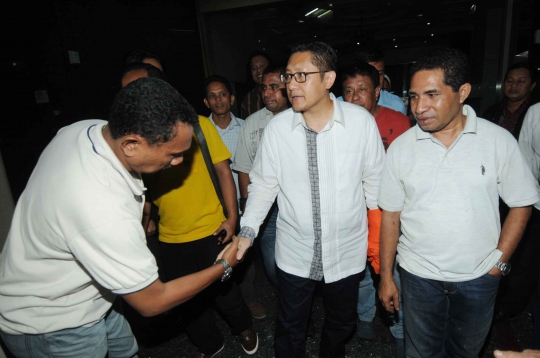 Anas disambut pendukung usai sidang tuntutan kasus Hambalang