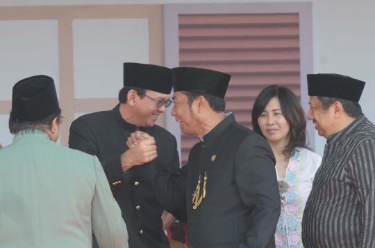 Momen keakraban Ahok dan Haji Lulung saat hadiri Lebaran Betawi