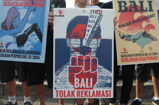 Aksi demo di Bundaran HI menolak keras reklamasi Teluk Benoa