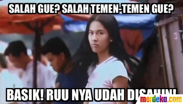 Foto Ini meme lucu  nan kocak sindir pengesahan RUU 