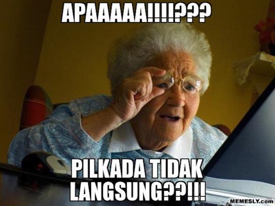 Berbagai meme lucu Pilkada dan SBY yang sedang tren di Sosmed