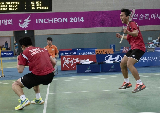 Duet maut Hendra/Ahsan sukses bawa pulang emas Asian Games 2014