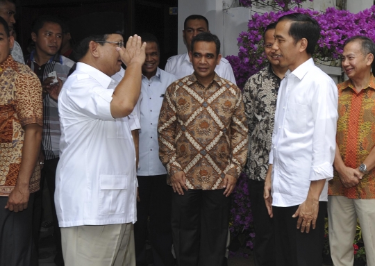 Keakraban Jokowi dan Prabowo saat gelar silaturahmi