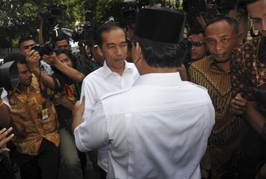 Keakraban Jokowi dan Prabowo saat gelar silaturahmi