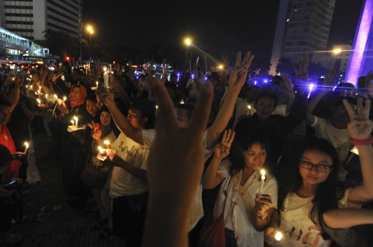 Aksi seribu lilin untuk Jokowi-JK